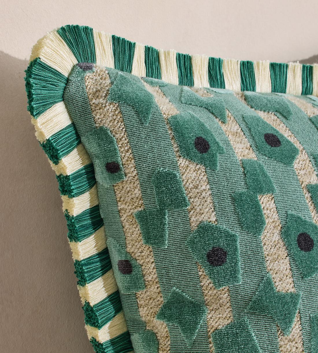 Jeremiah Square Cushion - Aqua - Images - Image 3