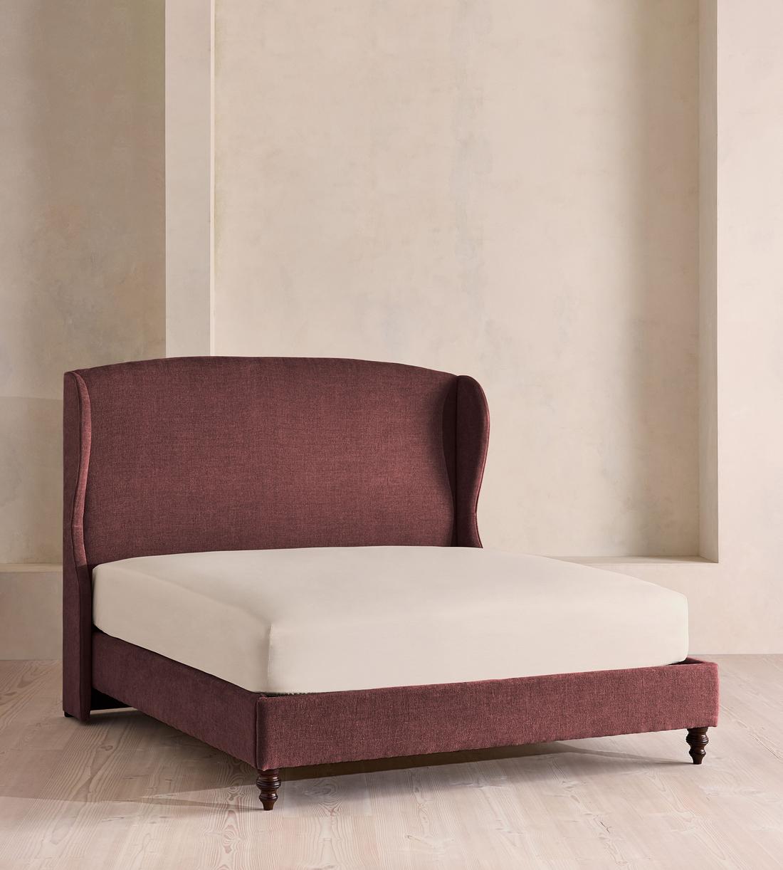 Rivas Bed - King - Linen Chenille - Bordeaux - Listing - Image 1