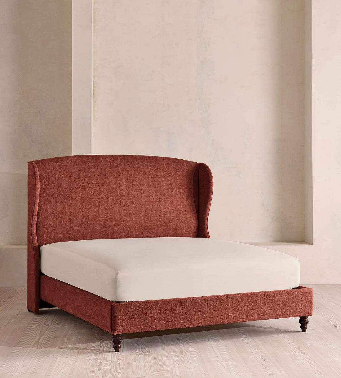 Rivas Bed - King - Linen Chenille - Rust - Listing - Image 1