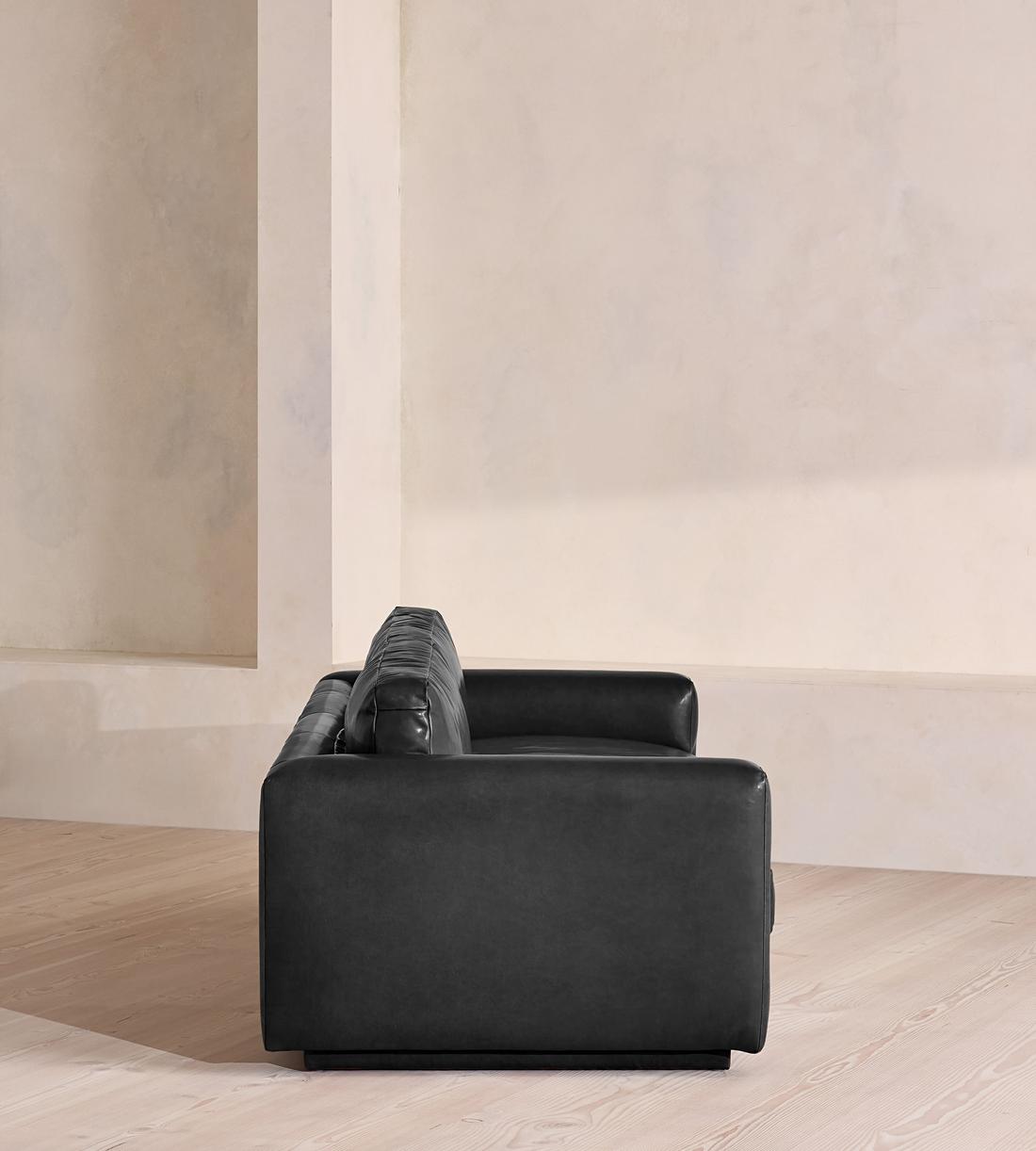 Mossley Three Seater Sofa - Leather - Black - UK - Images - Image 3