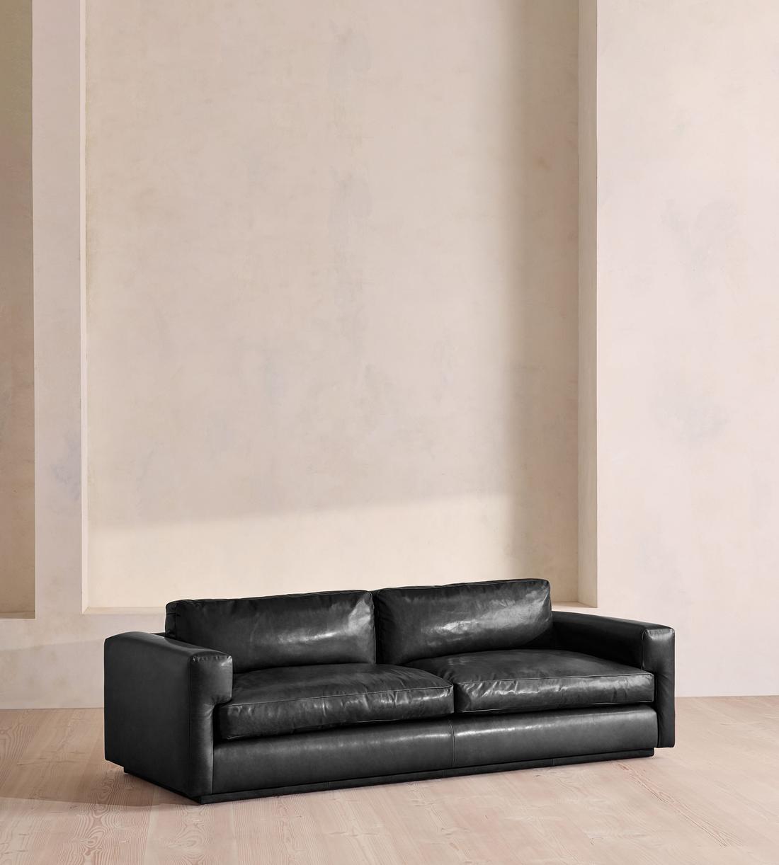Mossley Three Seater Sofa - Leather - Black - US - Listing - Image 1