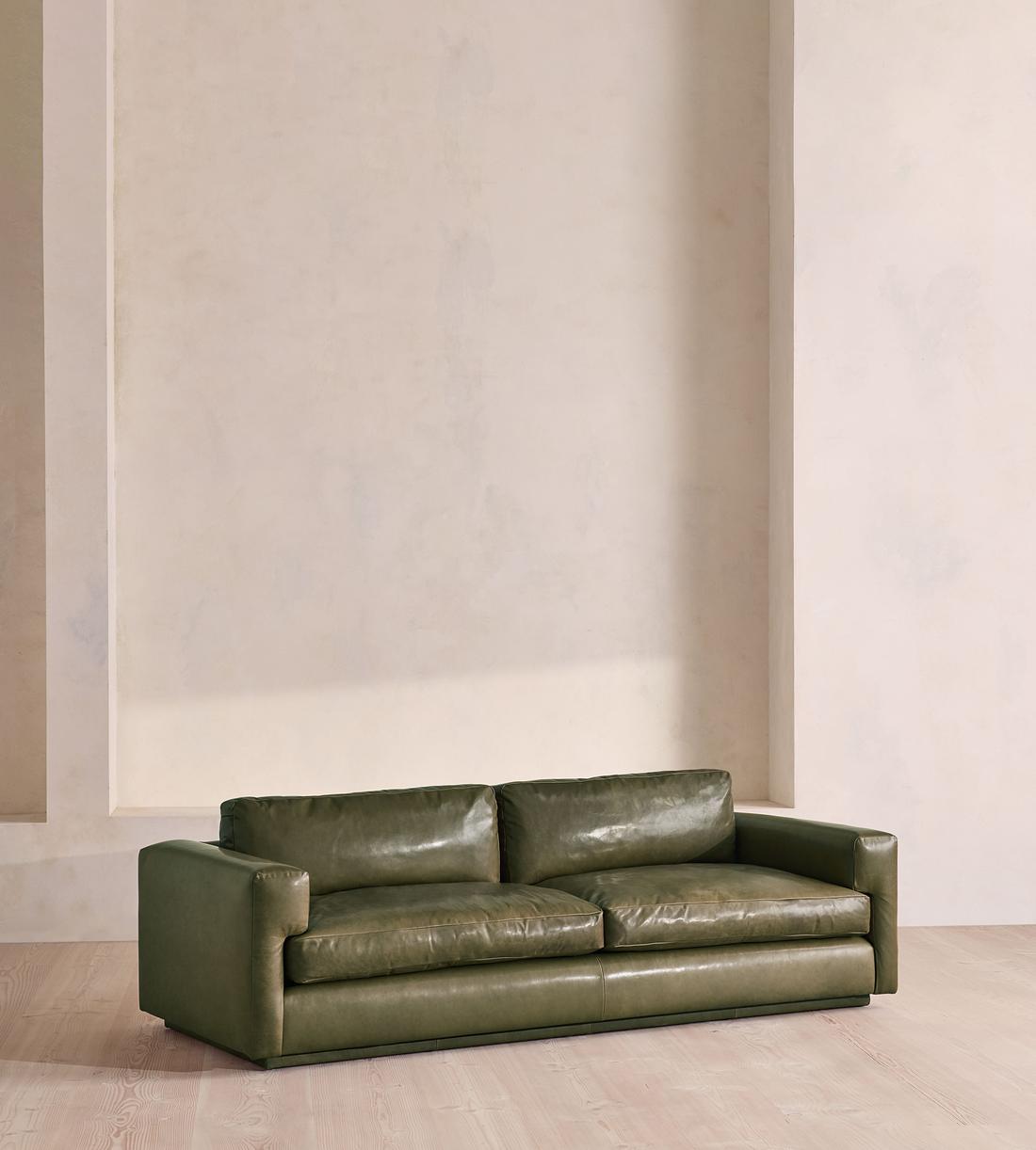 Mossley Three Seater Sofa - Leather - Moss - US - Listing - Image 1