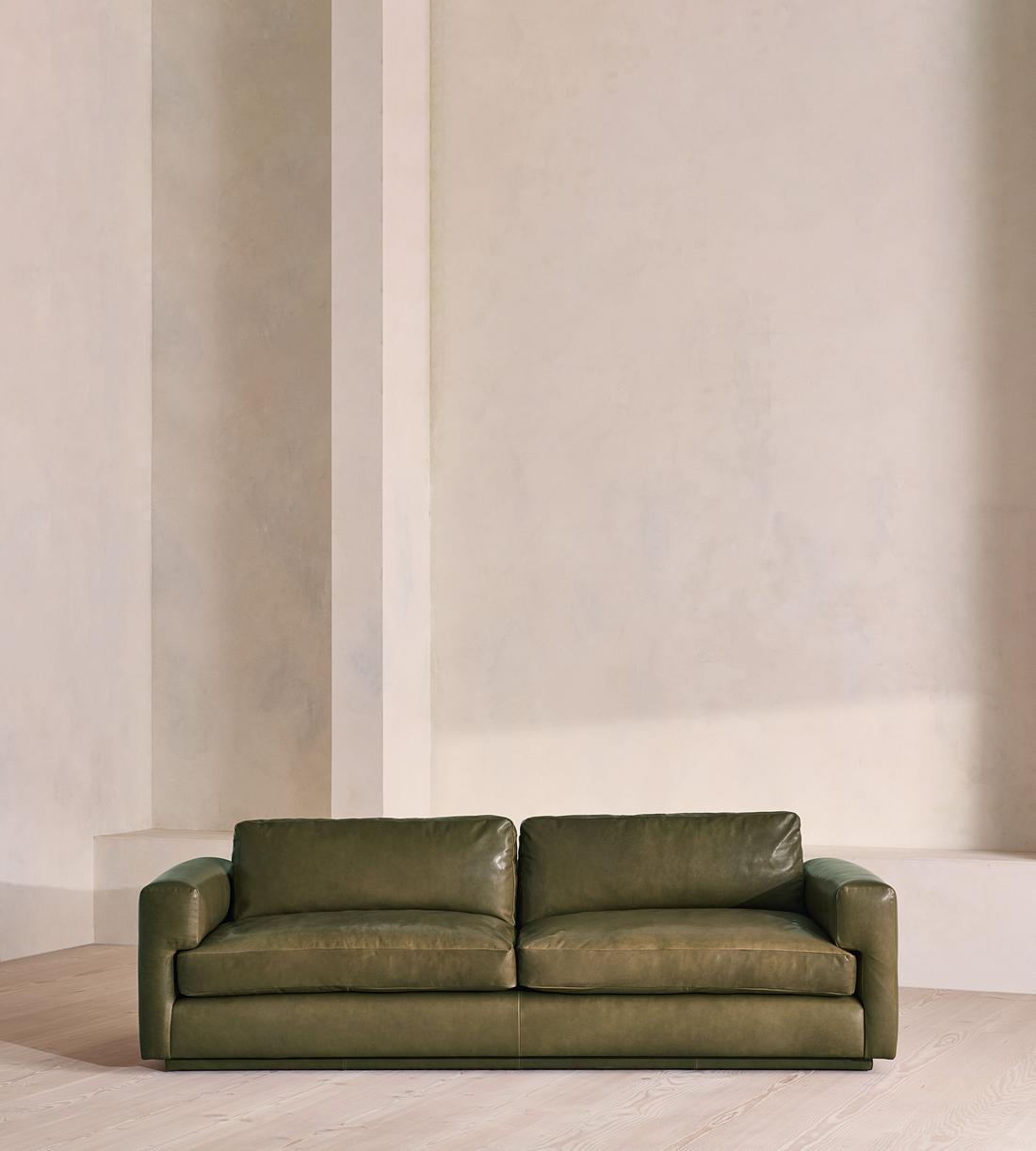 Mossley Three Seater Sofa - Leather - Moss - US - Listing - Image 2
