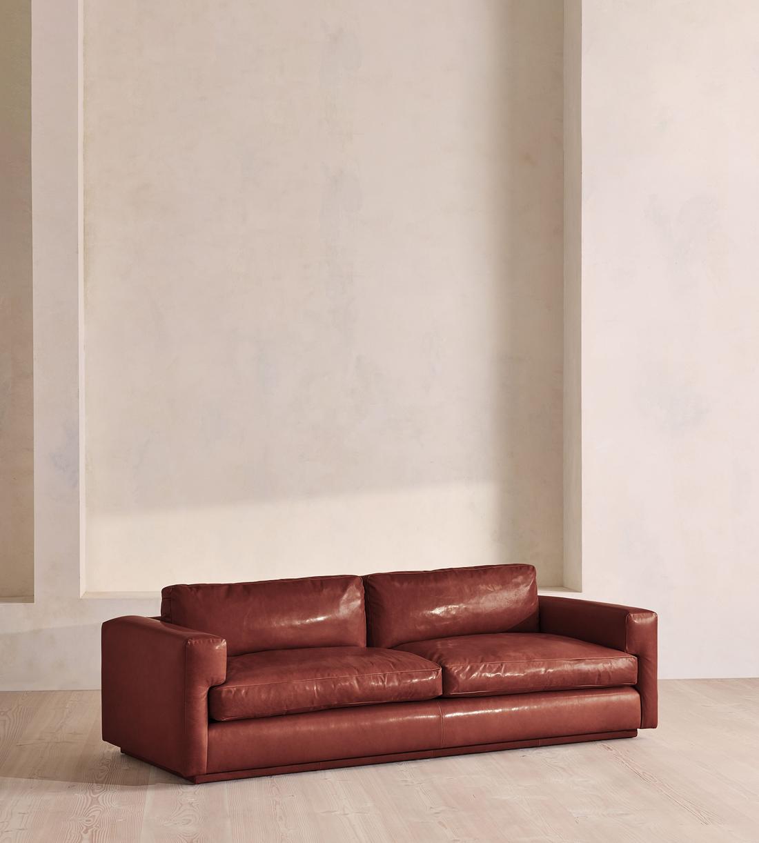 Mossley Three Seater Sofa - Leather - Sangria - US - Listing - Image 1