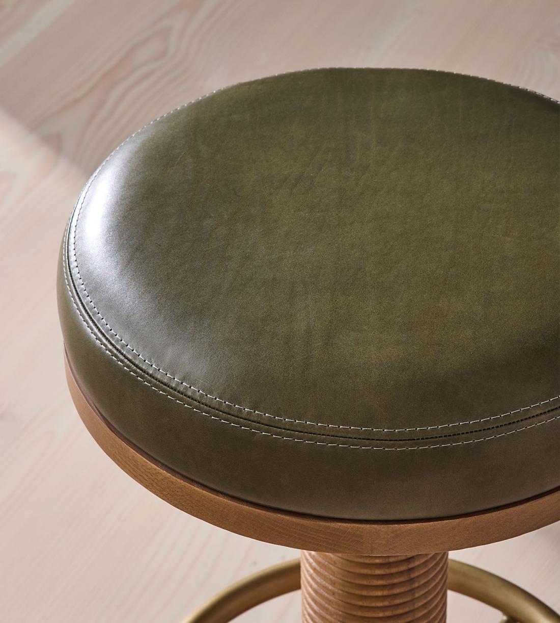 Bryden Tall Barstool - Leather - Moss - US - Images - Image 3