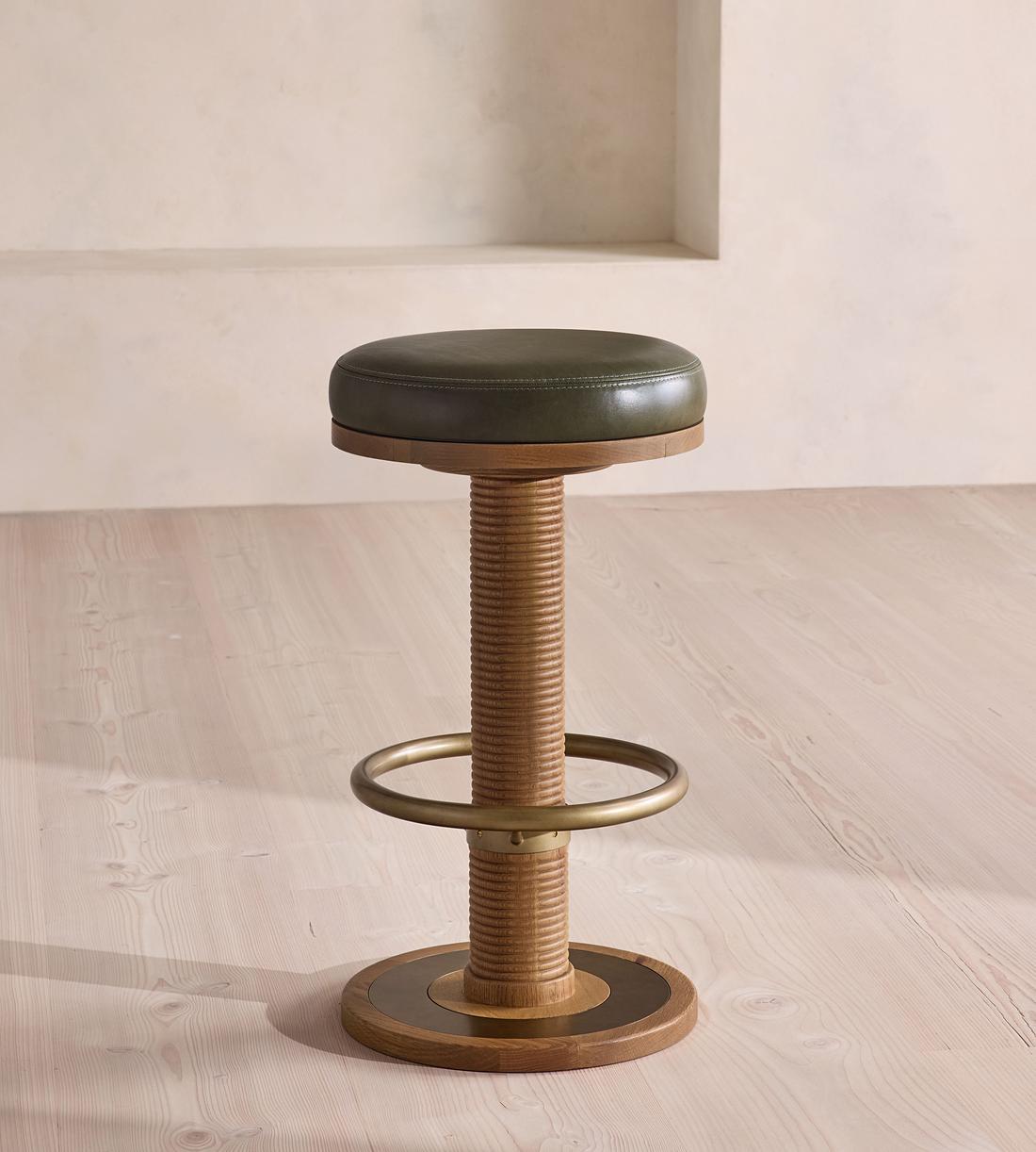 Bryden Counter Barstool - Leather - Moss - US - Listing - Image 2