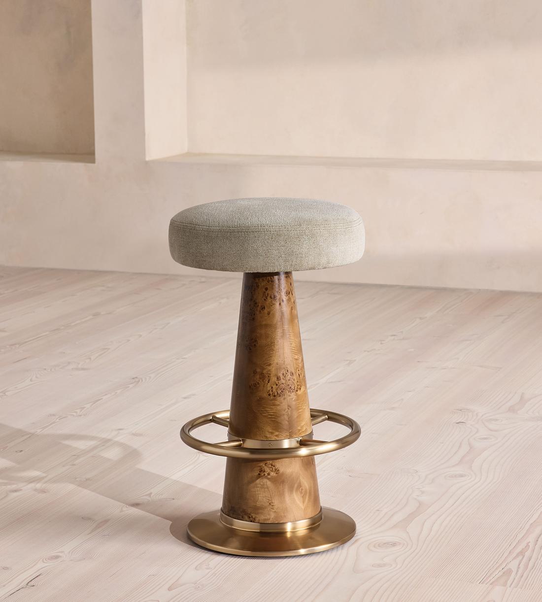 Killian Barstool - Linen Chenille - Stone - UK - Listing - Image 1