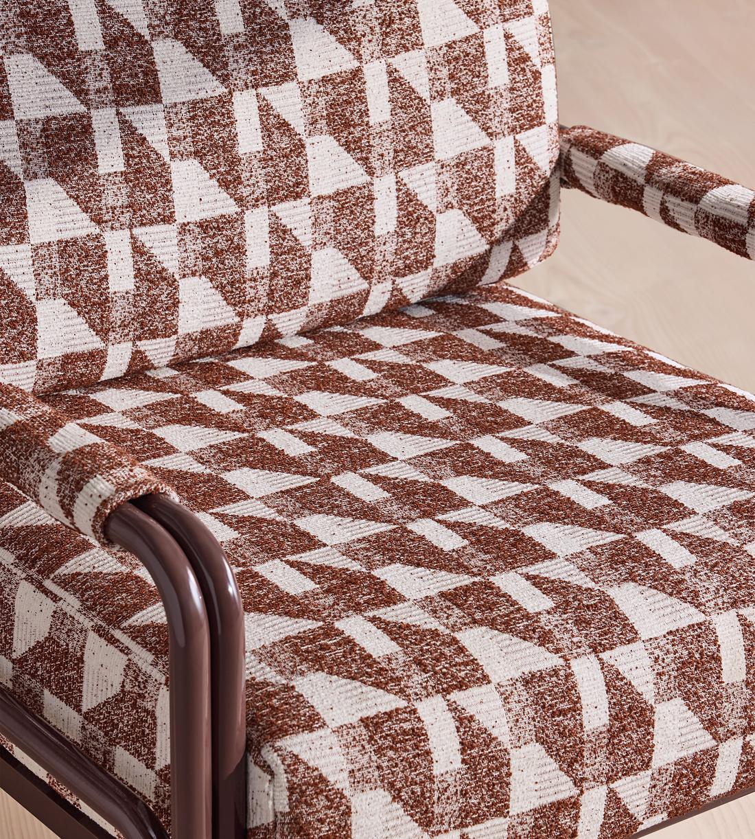 Elias Outdoor Armchair - Geometric - Maroon - UK - Images - Image 8