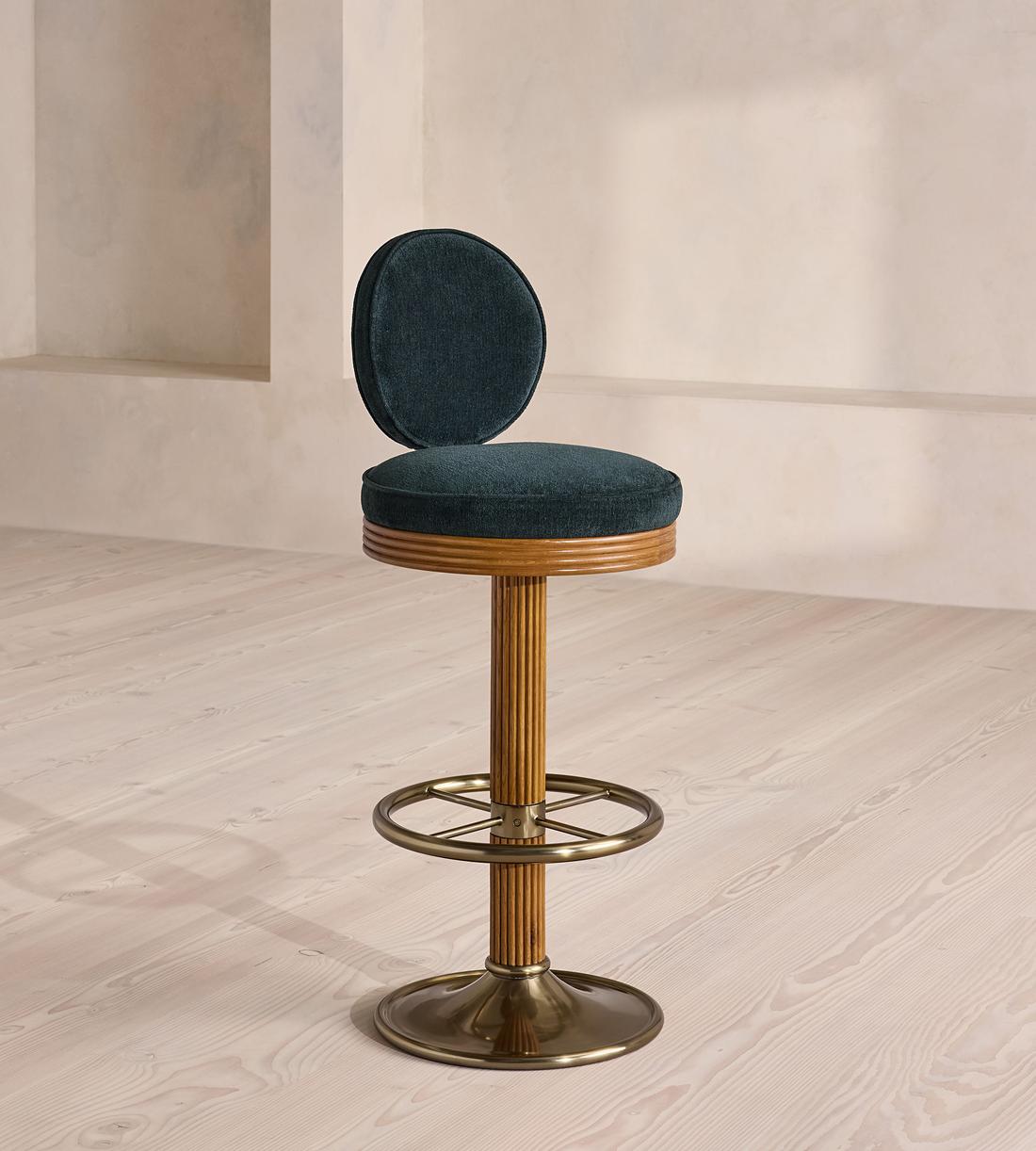 Alma Barstool - Linen Chenille - Deep Teal - US - Listing - Image 2