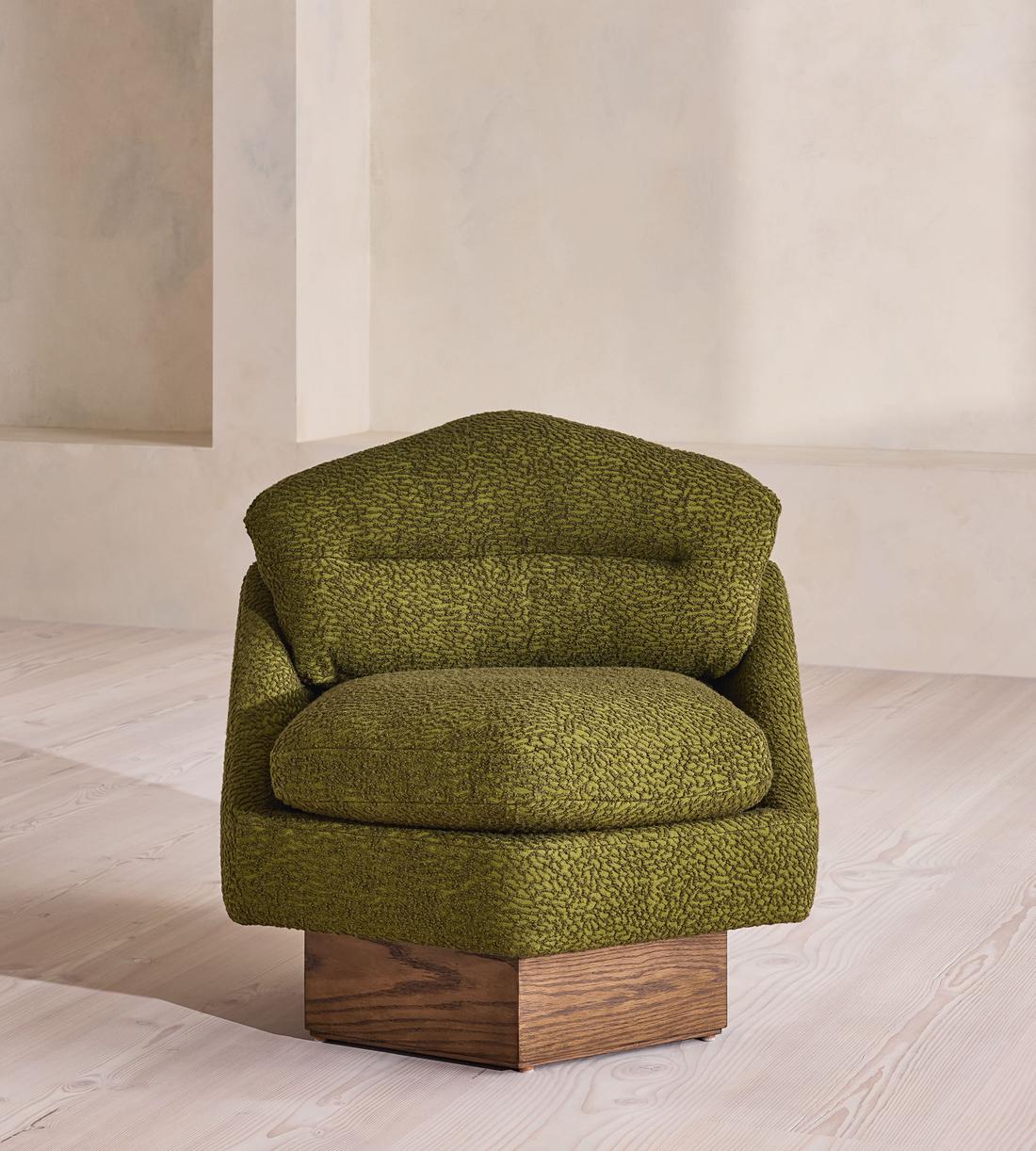 Mila Armchair - Boucle Jacquard - Olive - UK - Listing - Image 4