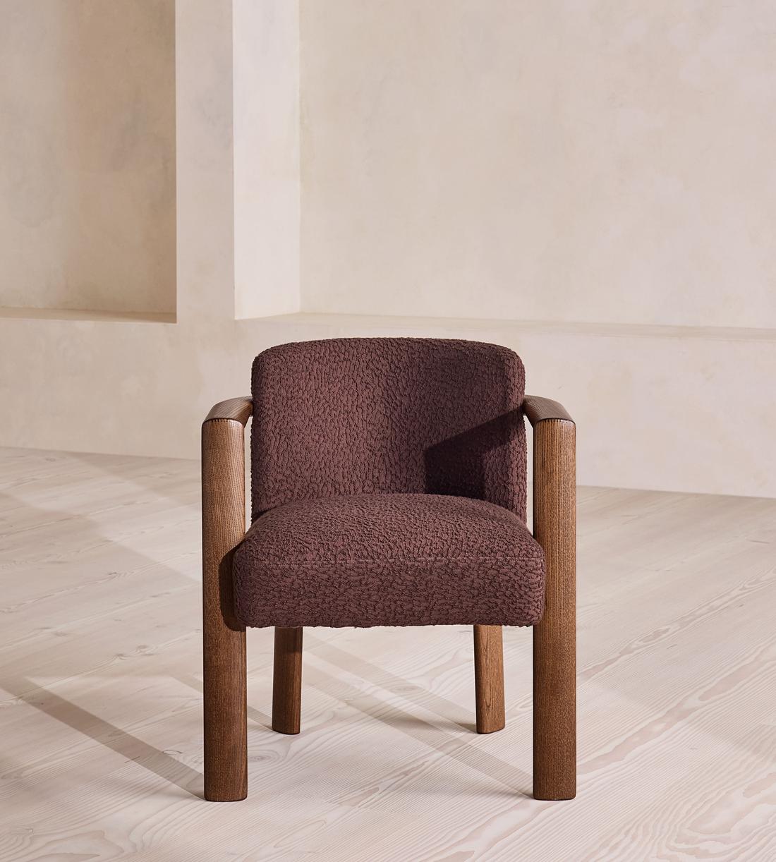 Aria Dining Chair - Boucle Jacquard - Aubergine - US - Listing - Image 4