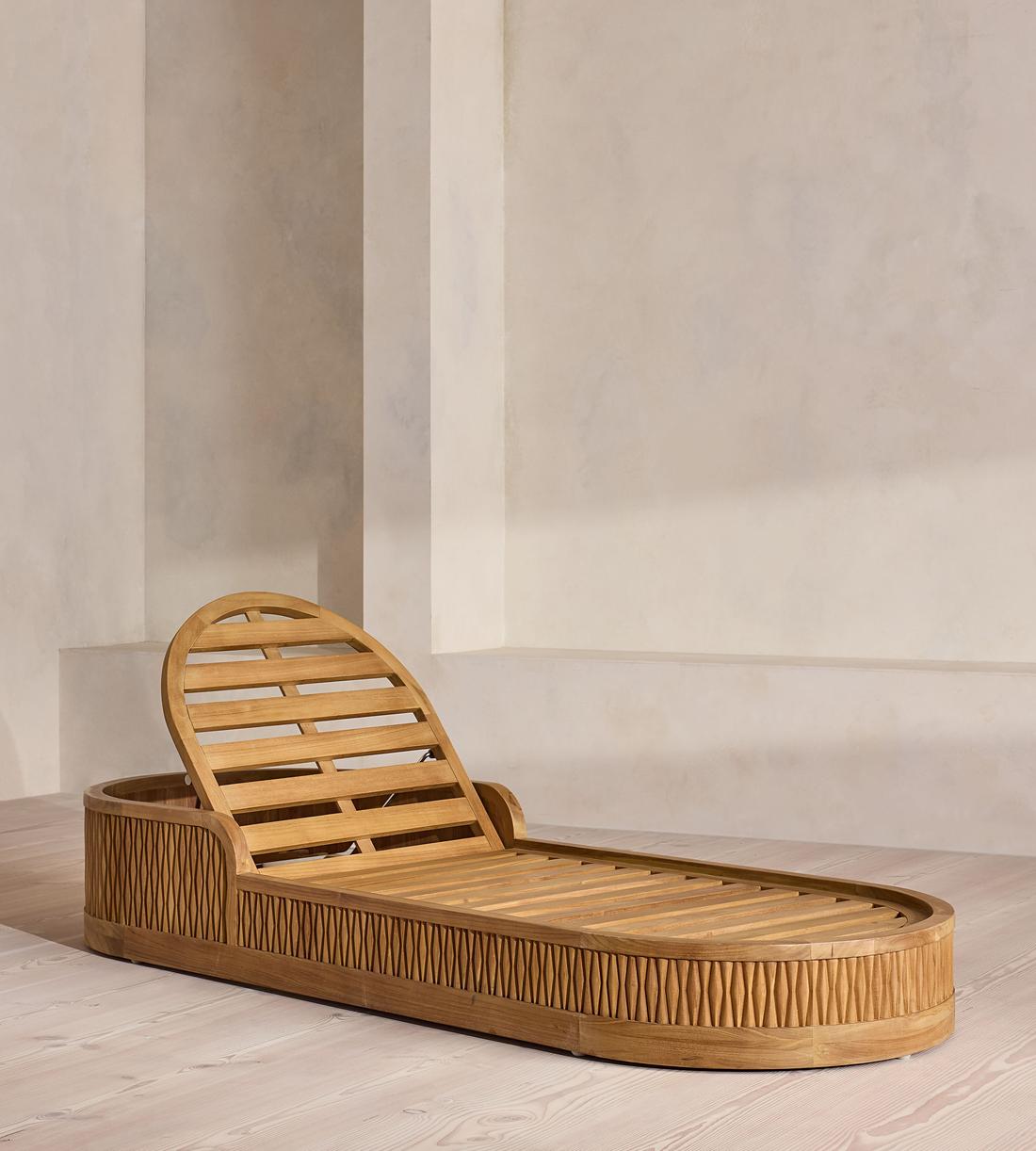 Orion Outdoor Chaise Lounger - Off White - Images - Image 9