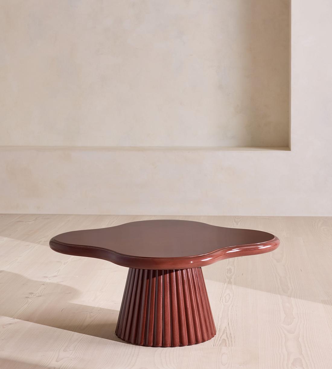 Dayton Outdoor Coffee Table - Concrete - Maroon - Listing - Image 4