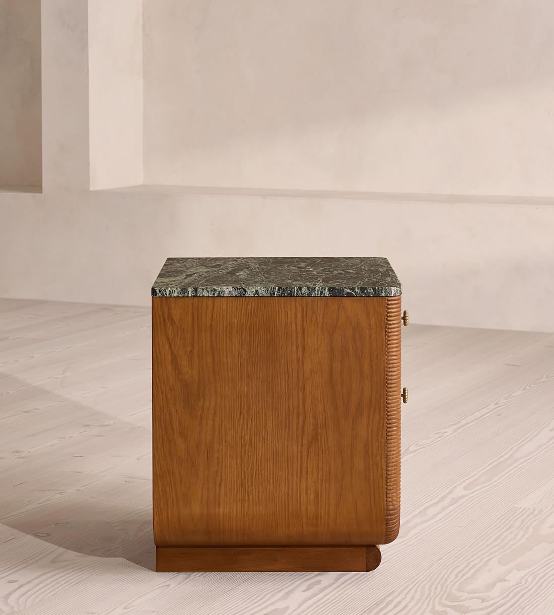 Basil Bedside Table - Napoli Green Marble - Images - Image 5