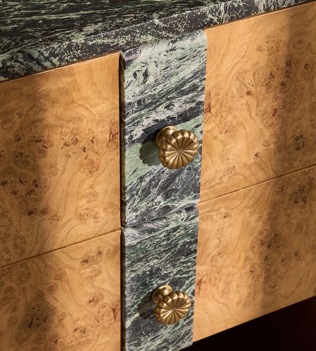 Basil Bedside Table - Napoli Green Marble - Images - Image 7