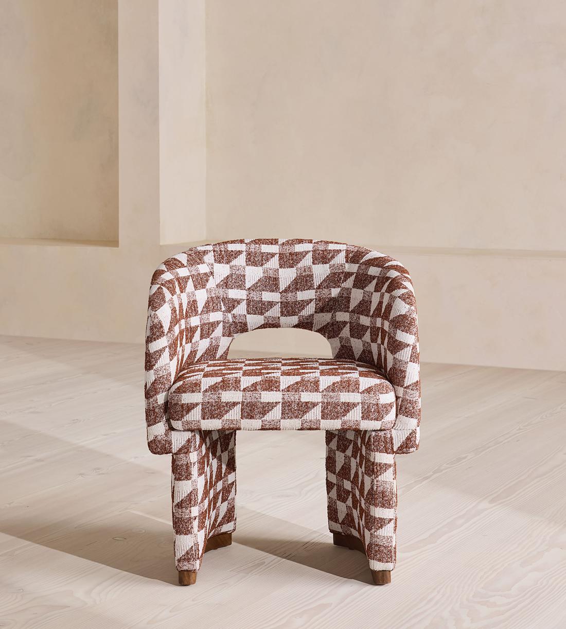 Morrell Outdoor Dining Chair - Geometric - Maroon - UK - Listing - Image 5