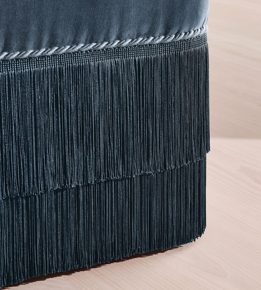 Marta Footstool - Velvet - Grey Blue - UK - Images - Image 4