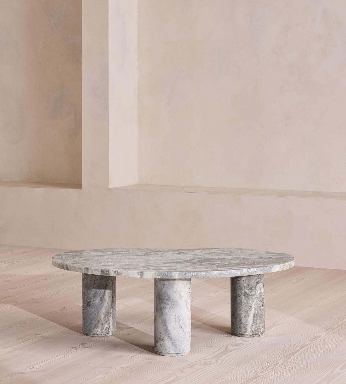 Tisbury Oval Coffee Table - Terra Bianca Marble - Listing - Image 4
