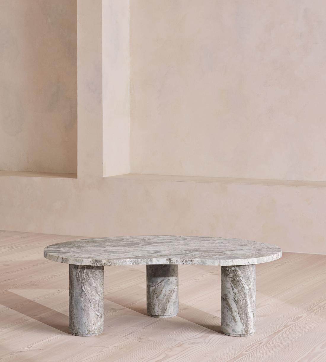 Tisbury Oval Coffee Table - Terra Bianca Marble - Listing - Image 5