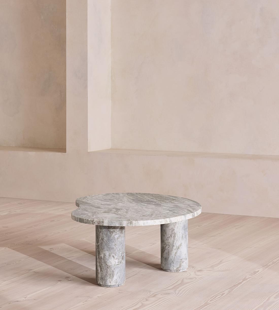 Tisbury Oval Coffee Table - Terra Bianca Marble - Images - Image 6