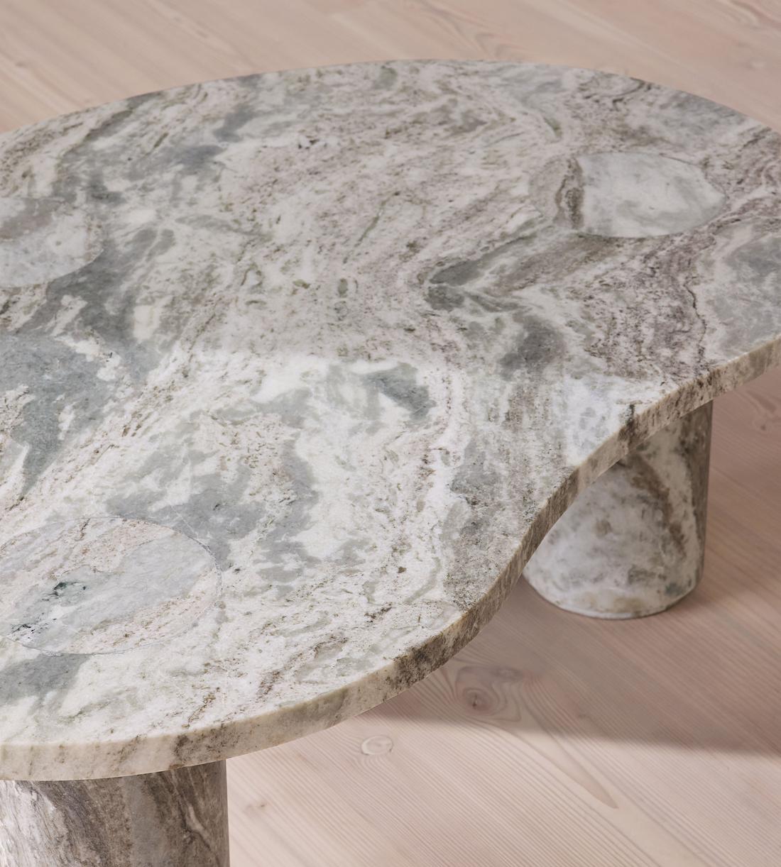 Tisbury Oval Coffee Table - Terra Bianca Marble - Images - Image 7