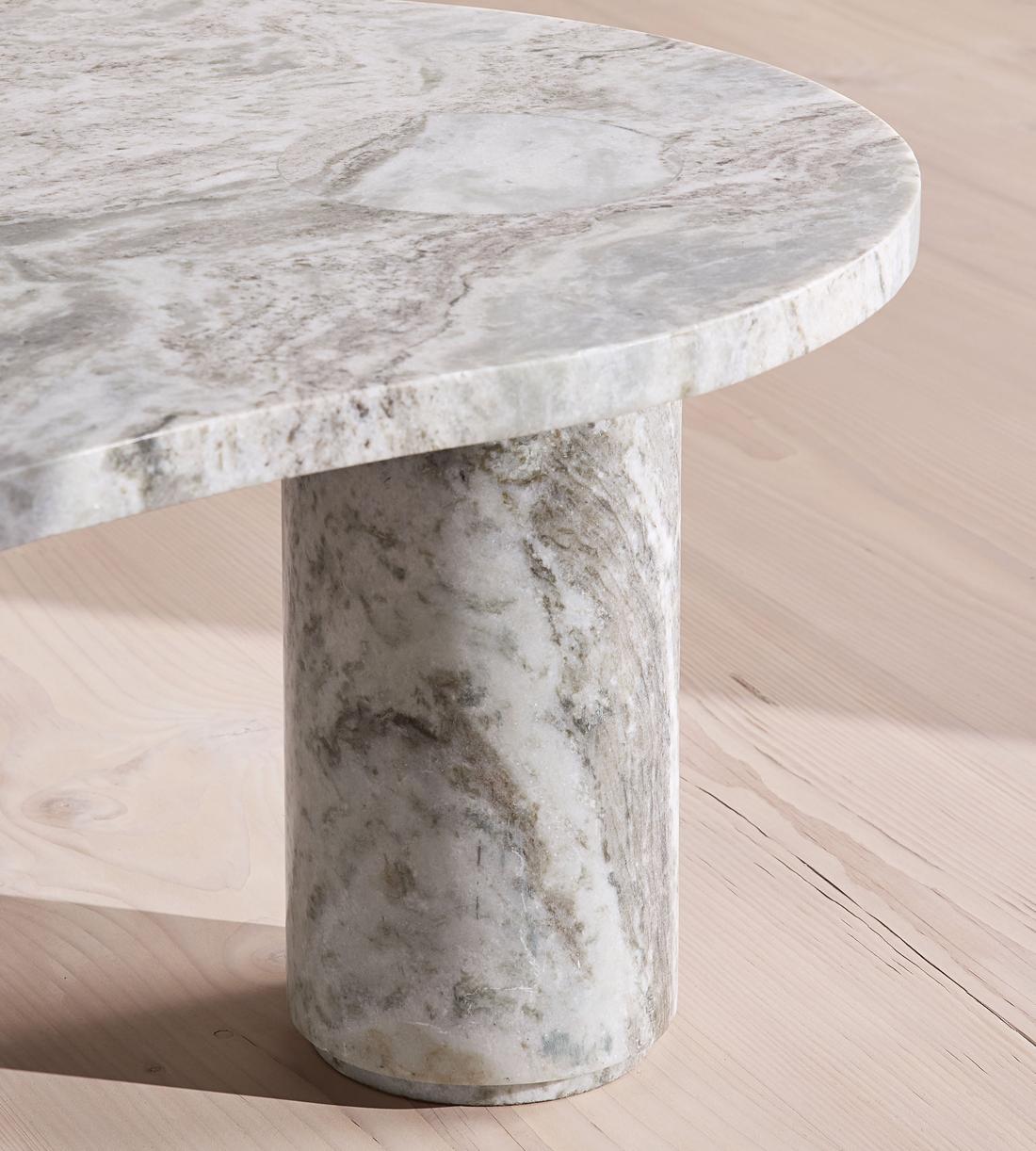 Tisbury Oval Coffee Table - Terra Bianca Marble - Images - Image 8