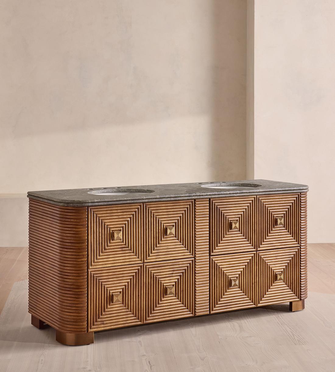 Kingsley Double Vanity Unit - Grey Emperador - Listing - Image 2