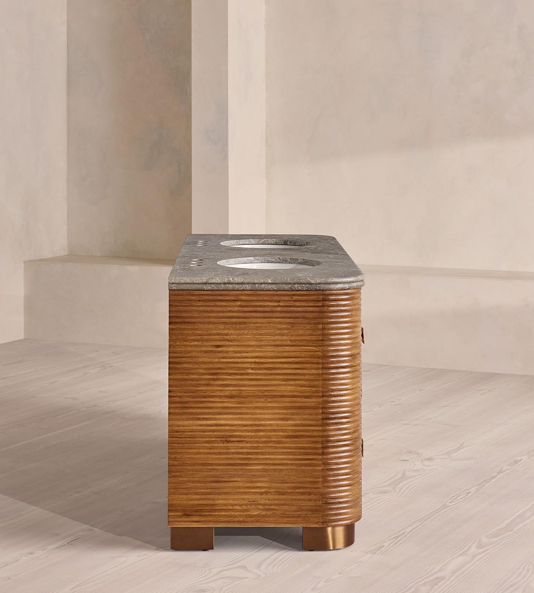 Kingsley Double Vanity Unit - Grey Emperador - Images - Image 8
