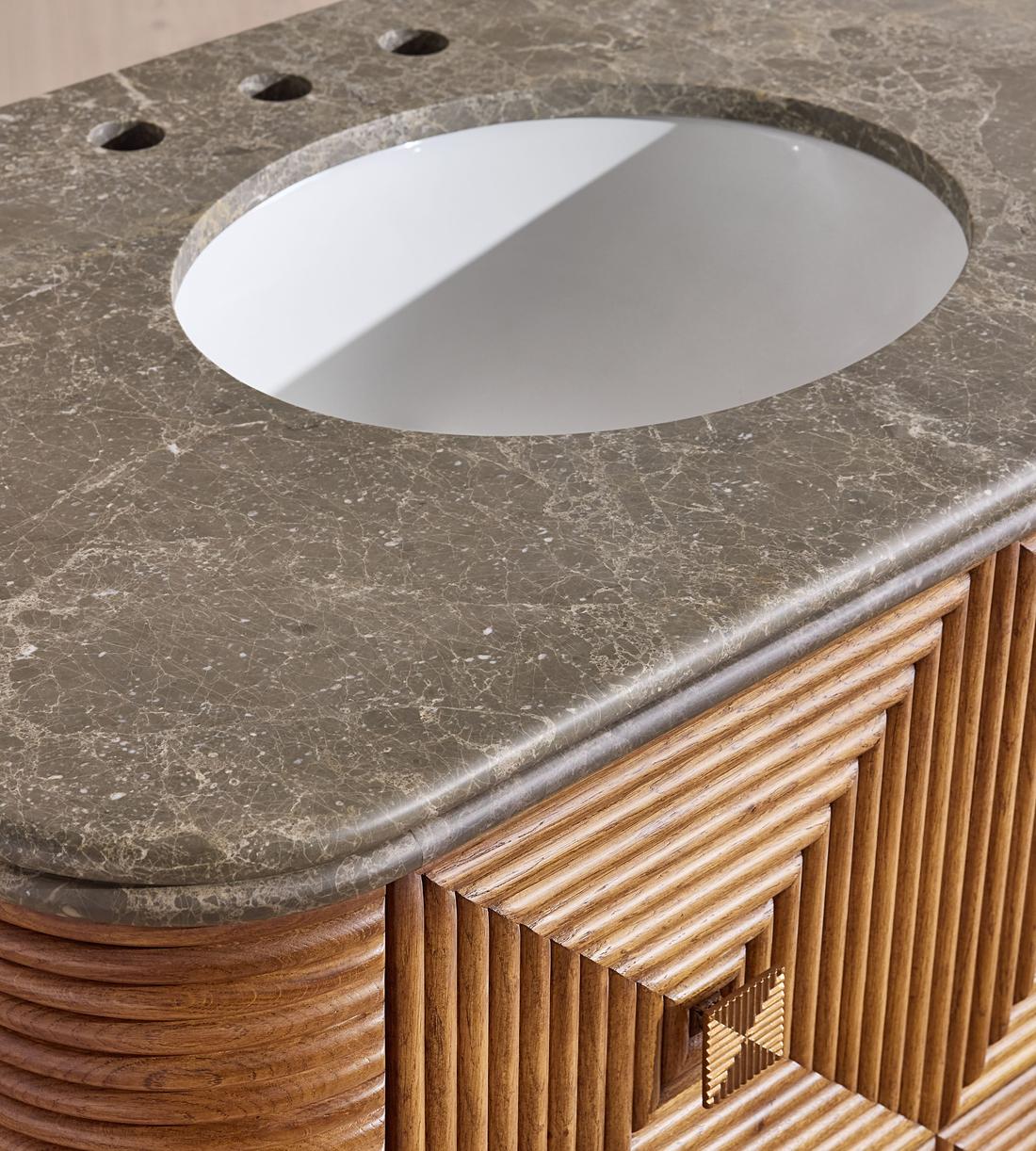 Kingsley Double Vanity Unit - Grey Emperador - Images - Image 10
