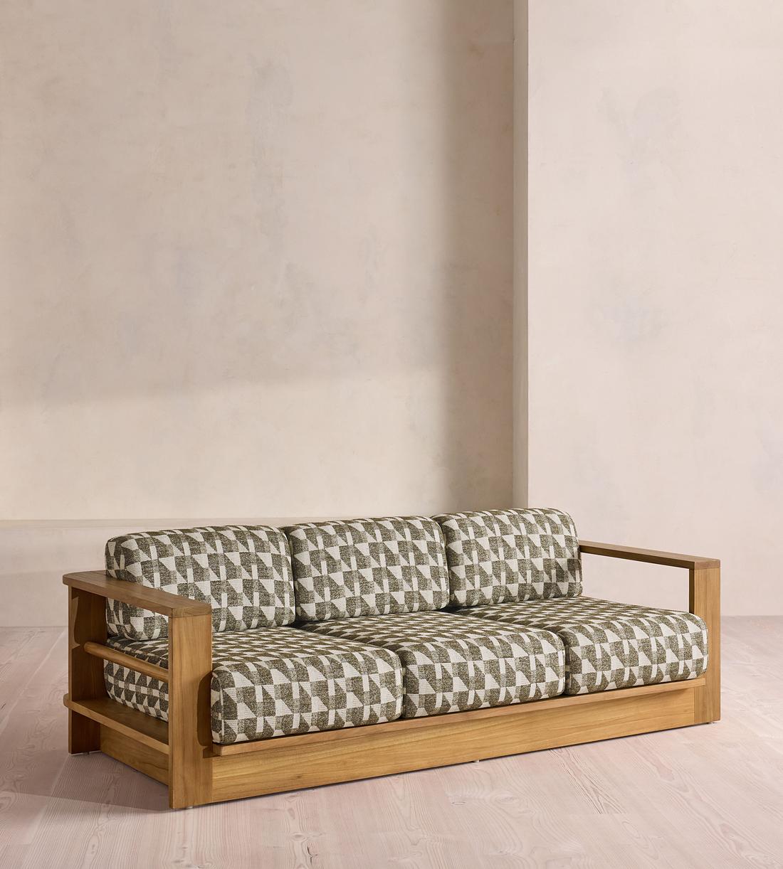 Madeira Outdoor - Three Seater Sofa - Geometric - Green US - Listing - Image 4