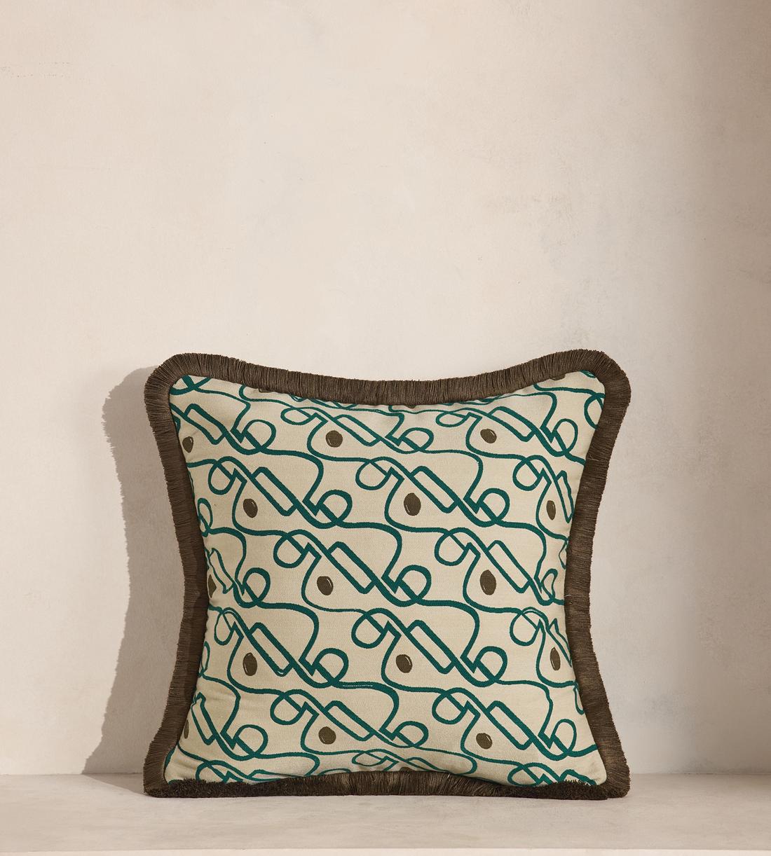 Tilney Square Cushion - Green - Listing - Image 1
