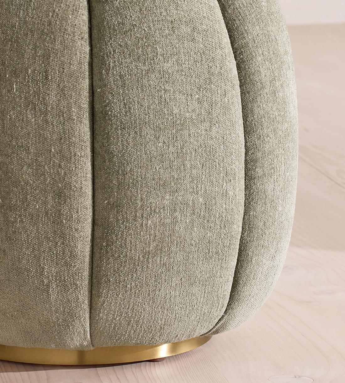 Sofia Footstool - Linen Chenille - Sage - UK - Images - Image 4