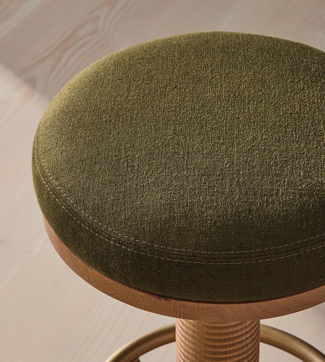 Bryden Tall Barstool - Linen - Olive - US - Images - Image 3