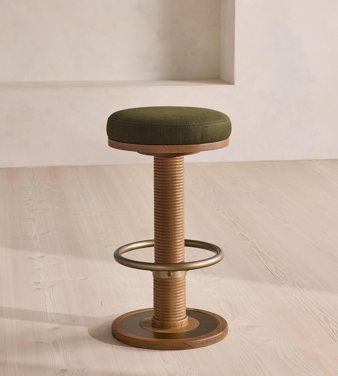 Bryden Counter Barstool - Linen - Olive - UK - Listing - Image 2