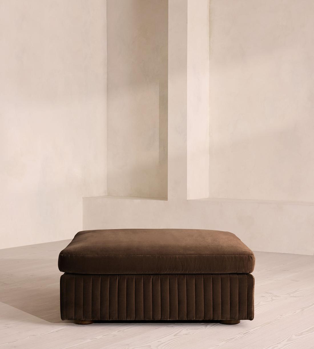 Oona Ottoman - Velvet - Chocolate - US - Listing - Image 2