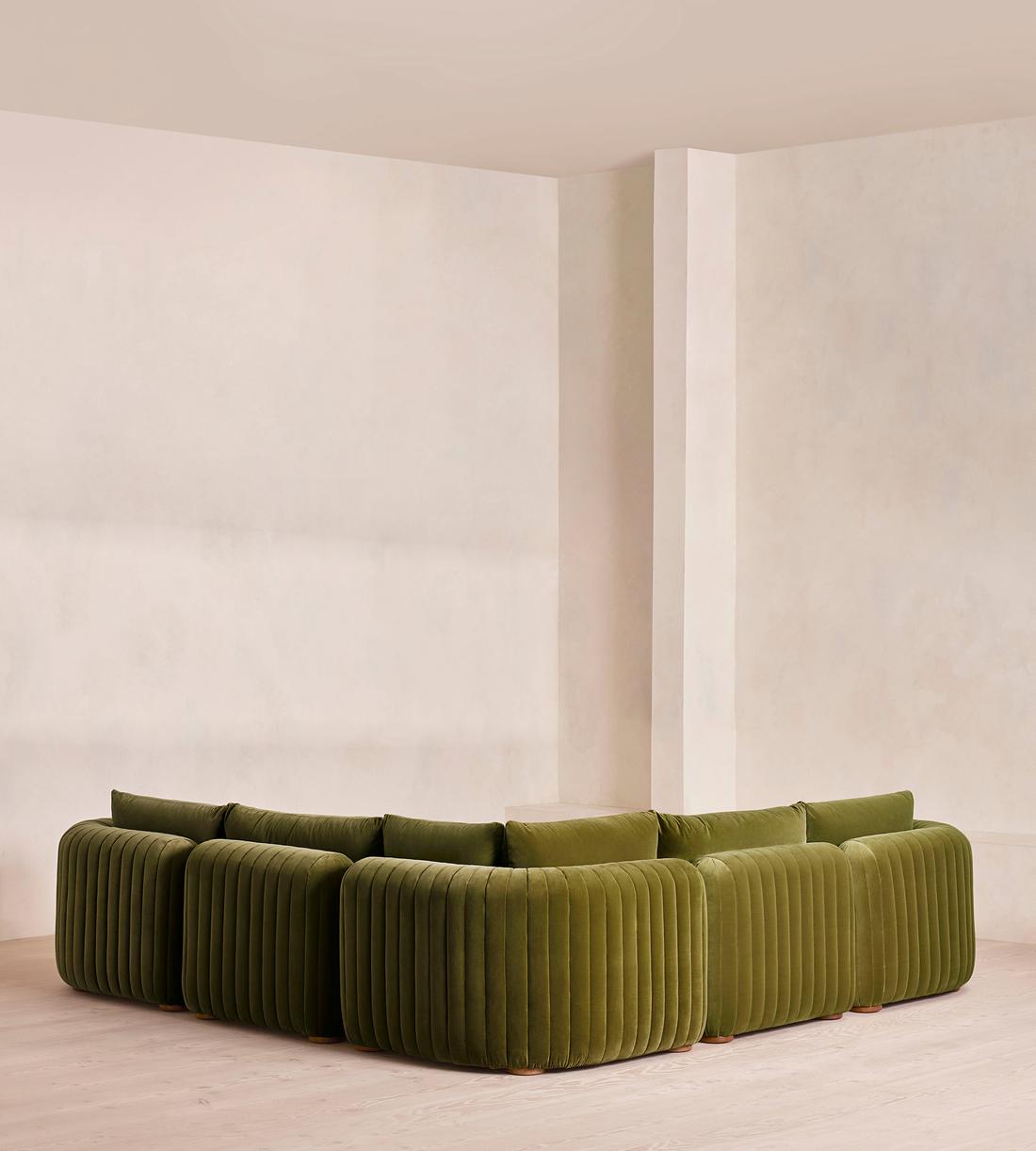 Vivienne Modular Corner Sofa - Velvet Olive - Images - Image 4