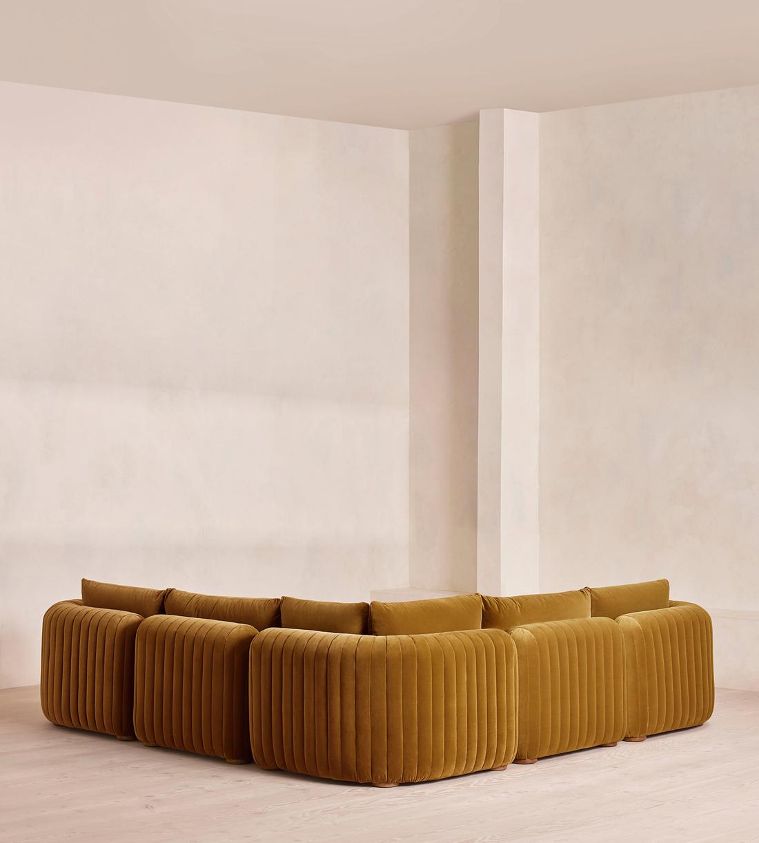Vivienne Modular Corner Sofa - Velvet Mustard - Images - Image 3