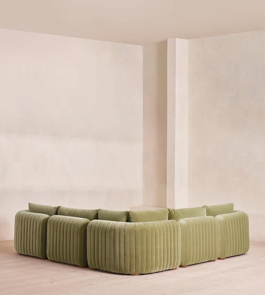 Vivienne Sectional Corner Sofa - Velvet Lichen - US - Images - Image 3