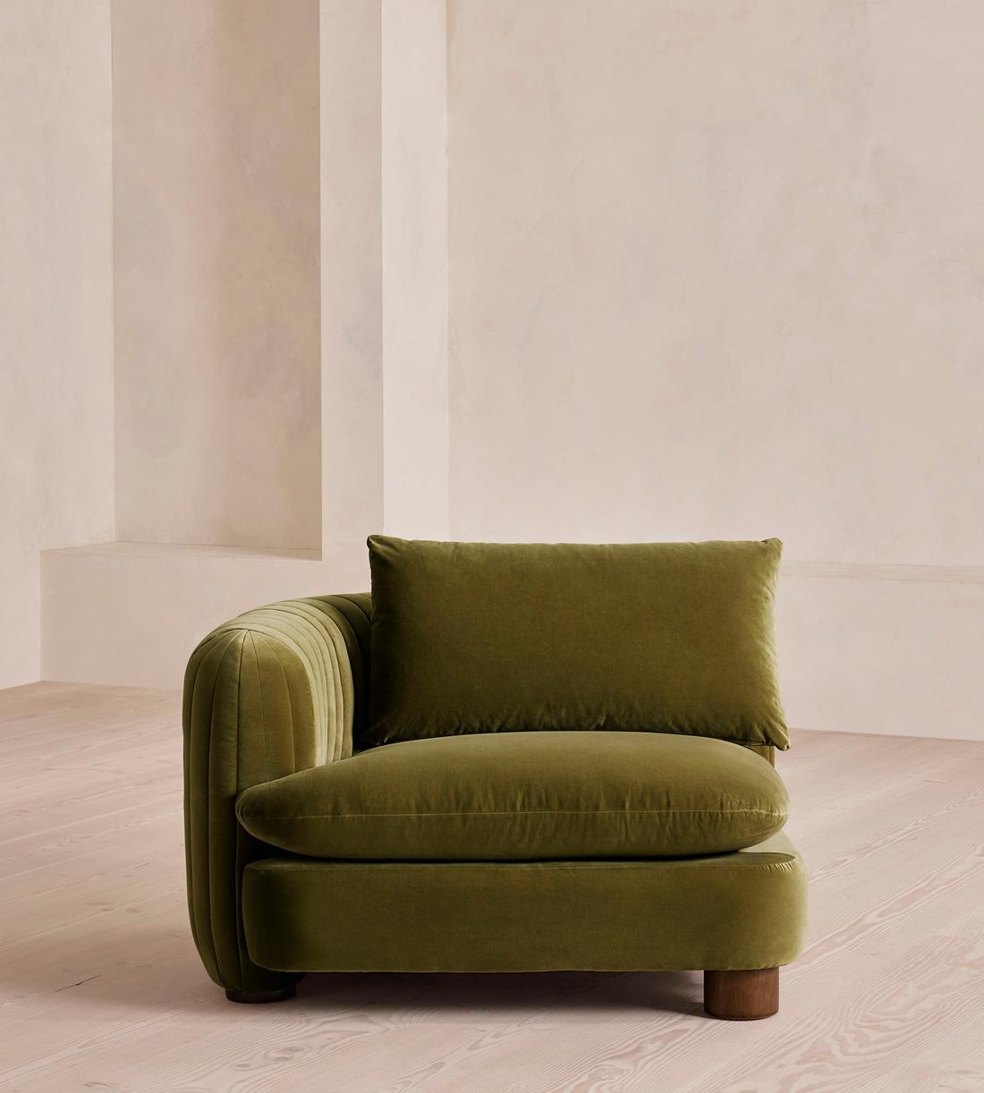 Vivienne Modular Sofa - Corner Module - Velvet - Olive - Image 1
