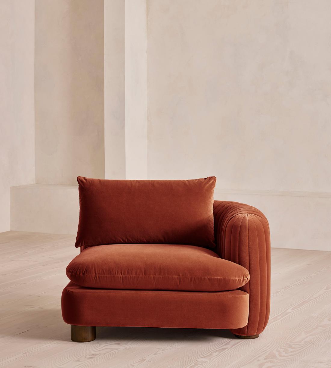 Vivienne Modular Sofa - Corner Module - Velvet - Rust - Image 1