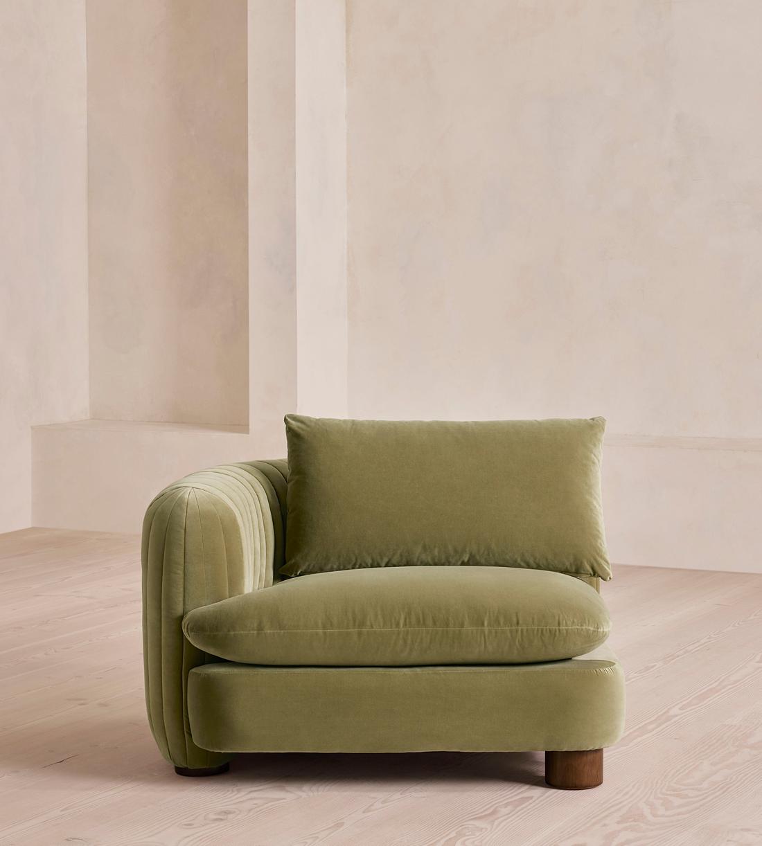Vivienne Modular Sofa - Corner Module - Velvet - Lichen - Image 1