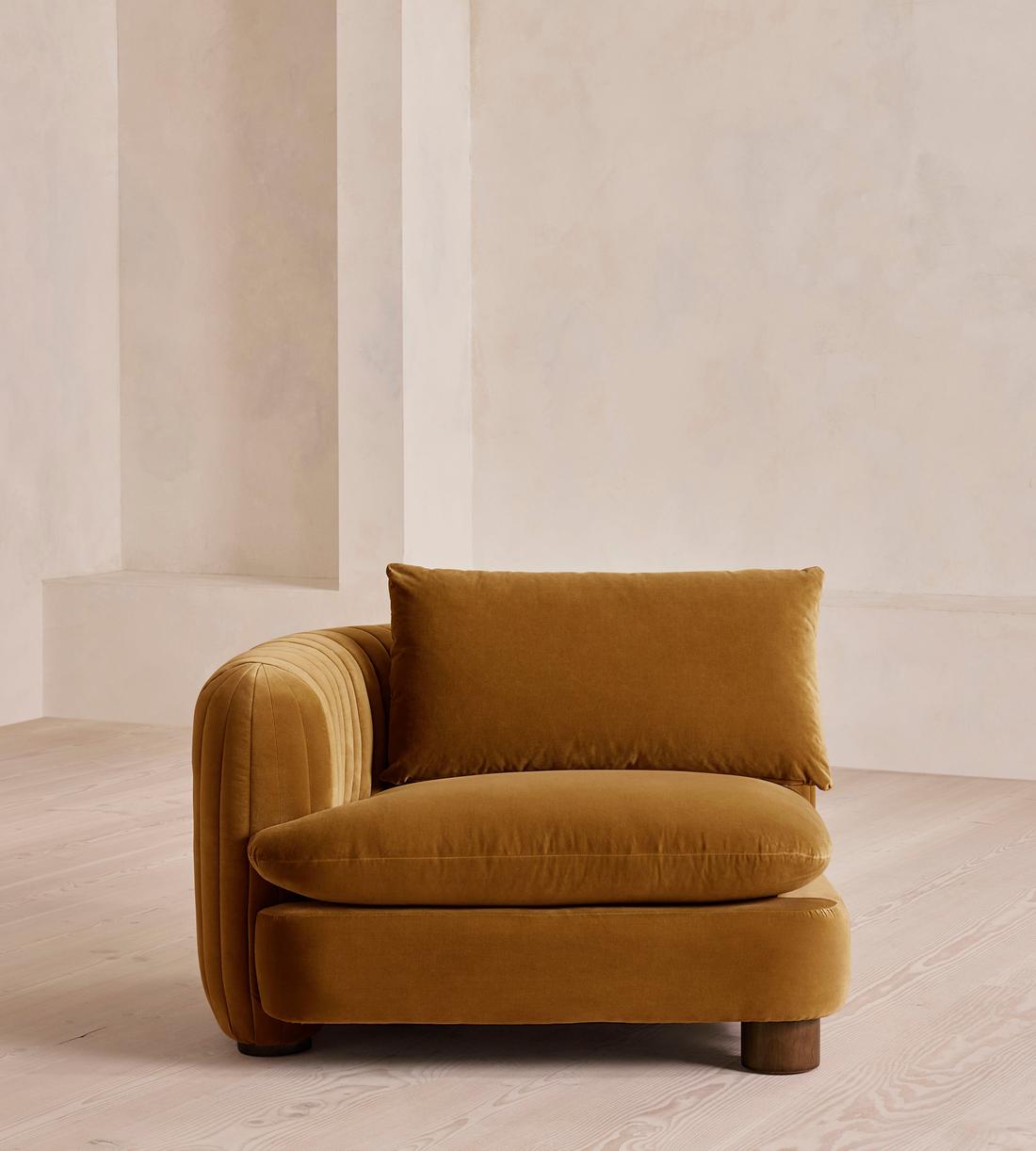Vivienne Modular Sofa - Corner Module - Velvet - Mustard - Image 1