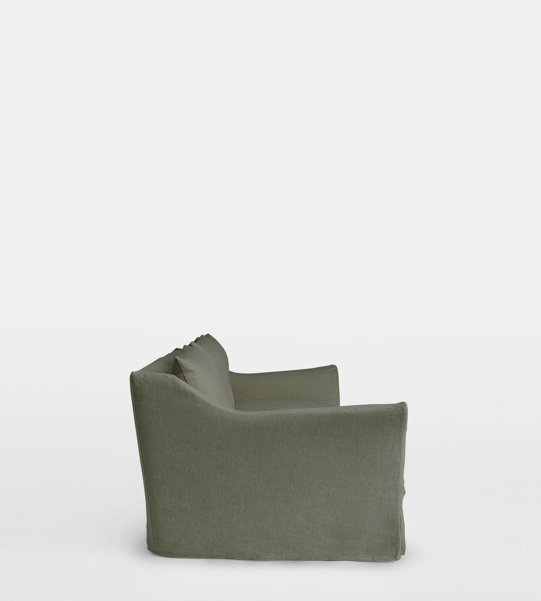 Roma Three Seater Sofa - Linen Loden - Images - Image 4
