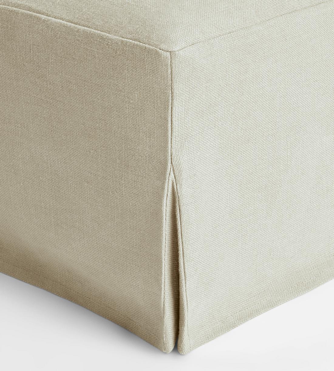 Roma Square Ottoman - Linen Natural - Images - Image 4