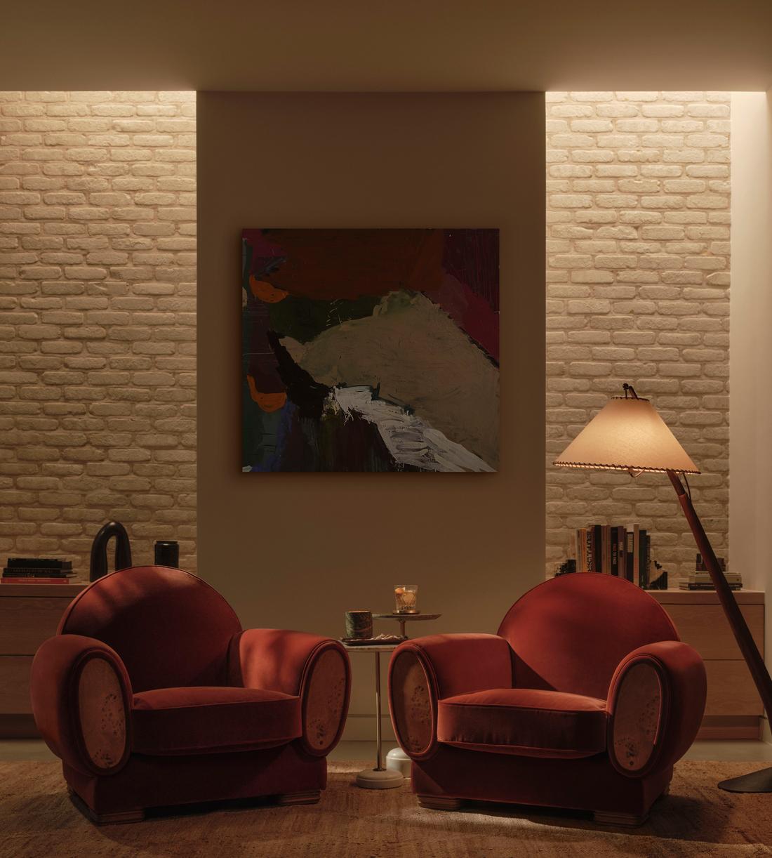 Aubin Armchair - Velvet - Rust - Lifestyle - Image 1