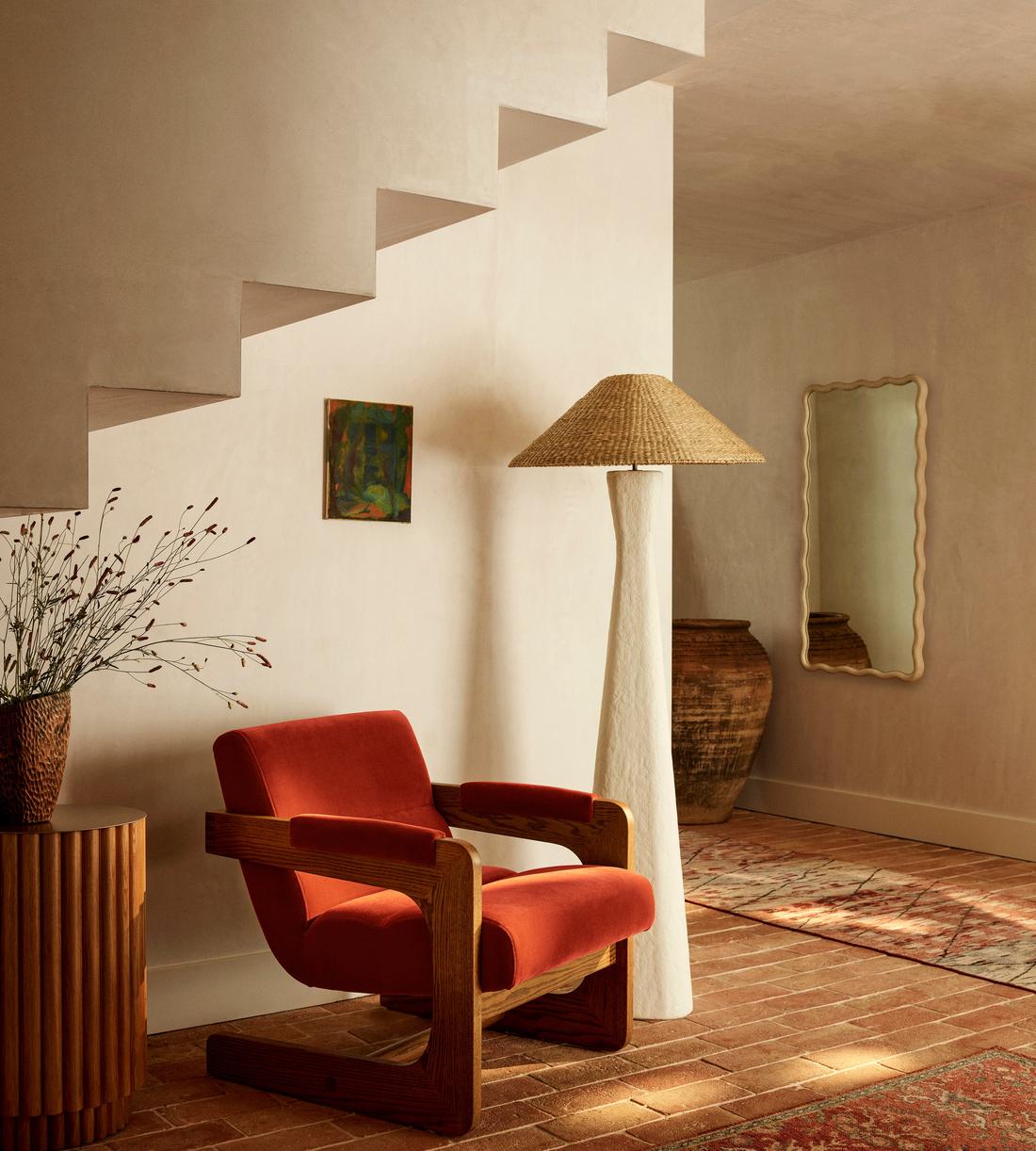 Lara Armchair - Velvet - Rust - US - Lifestyle - Image 1