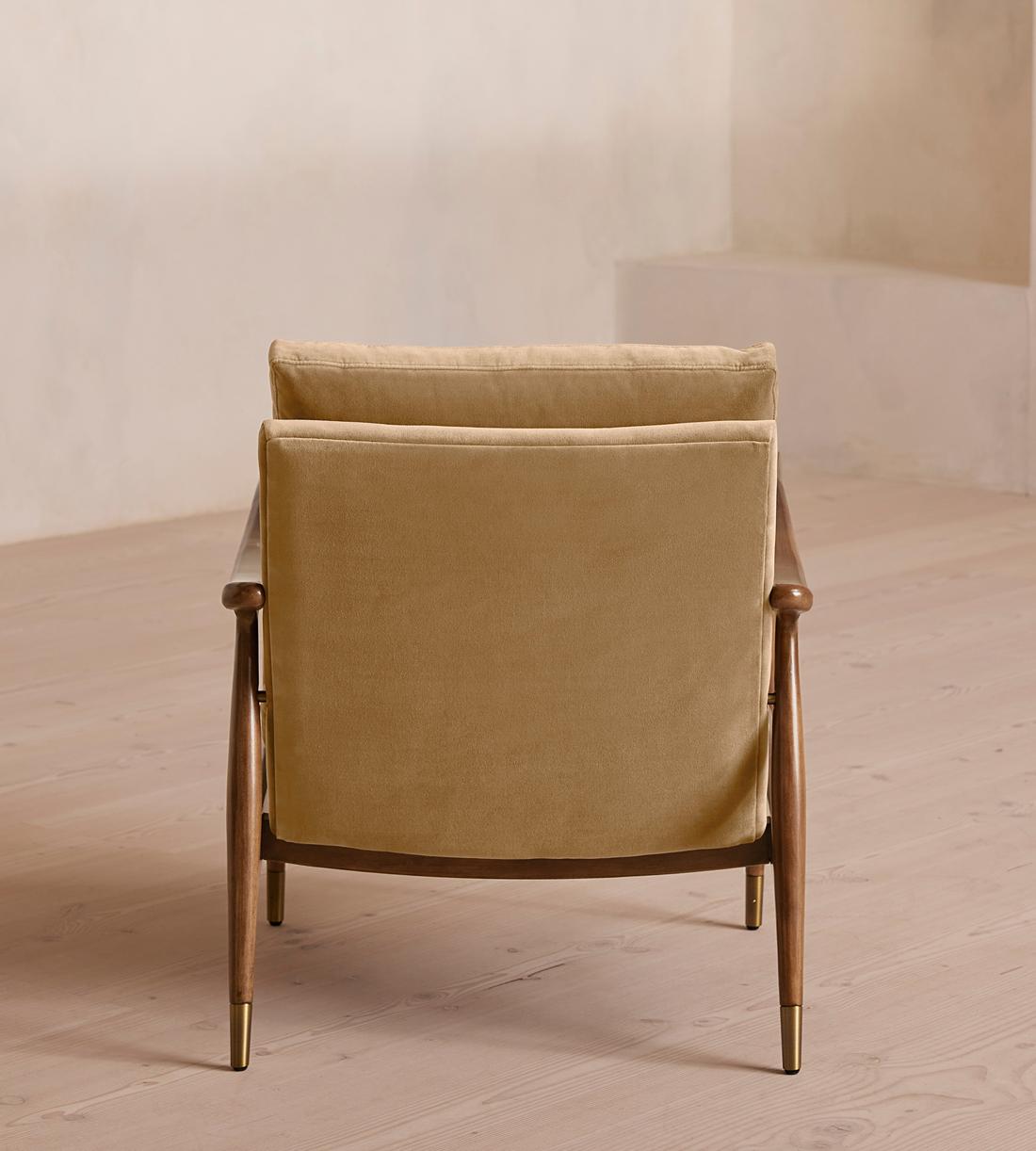 Theodore Armchair - Velvet - Camel - US - Images - Image 3