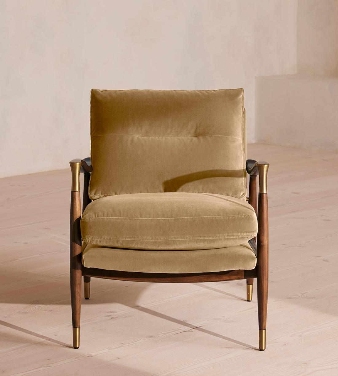 Theodore Armchair - Velvet - Camel - US - Listing - Image 2