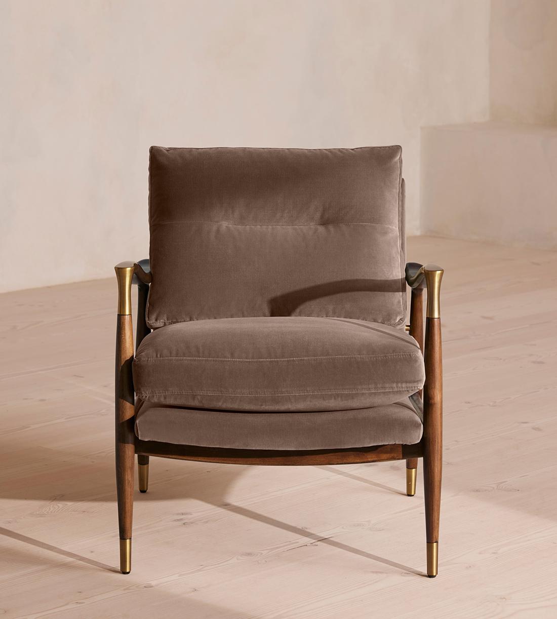 Theodore Armchair - Velvet - Taupe - US - Listing - Image 2