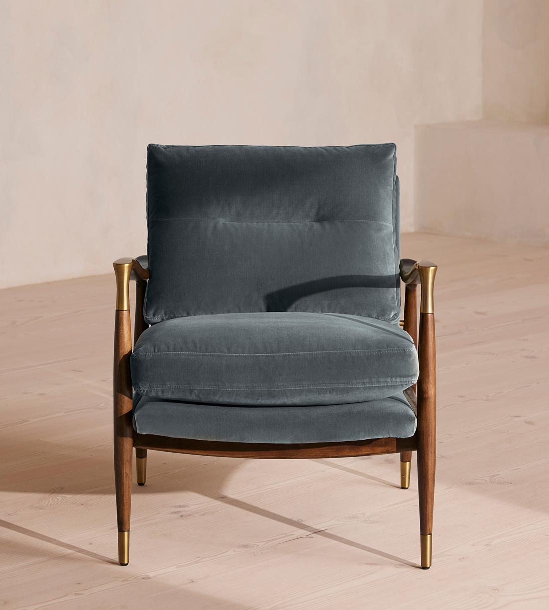 Theodore Armchair - Velvet - Grey Blue - US - Listing - Image 5